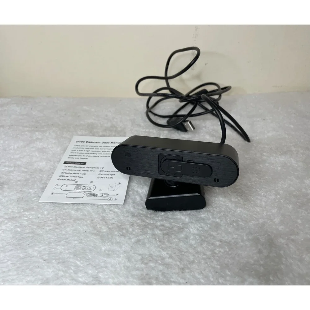 H703 Full HD 1080P Webcam Autofocus Privacy Shutter DualMic USB Streaming Camera